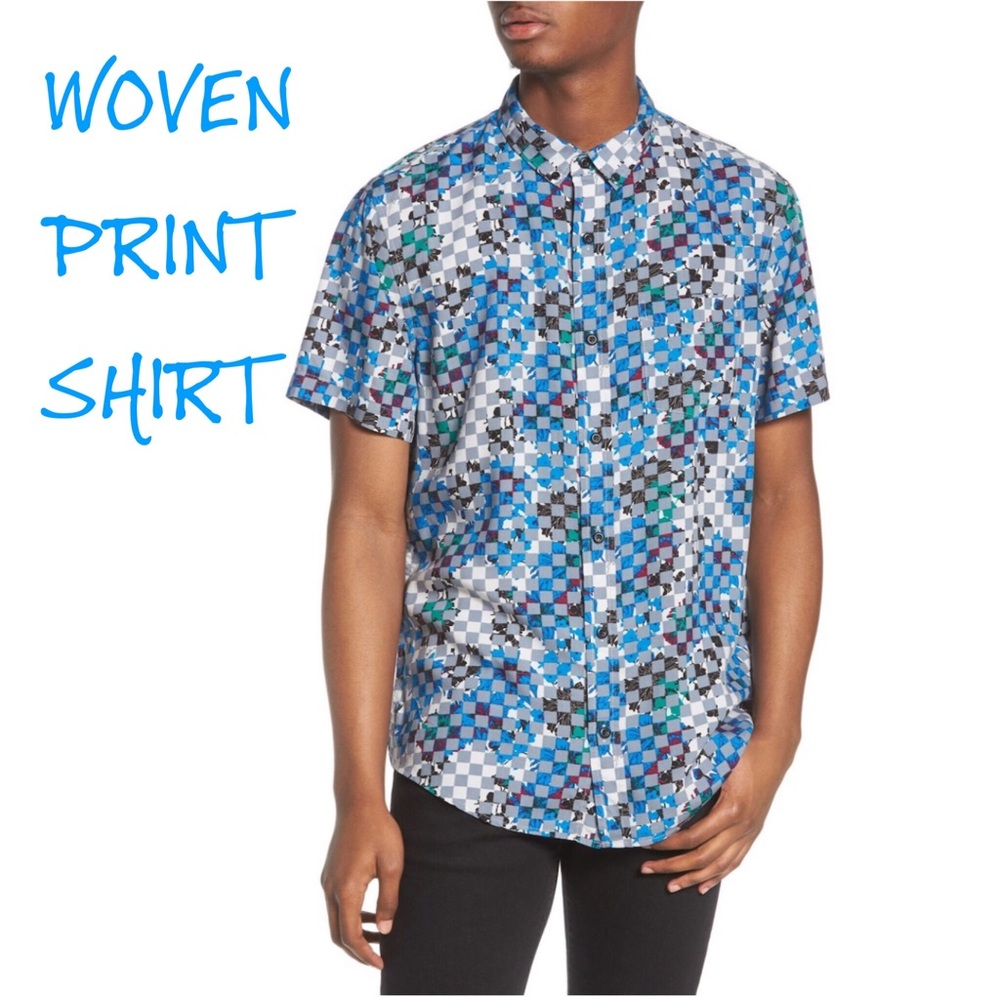 THE RAIL WOVEN PRINT SHORT SLEEVE SHIRT